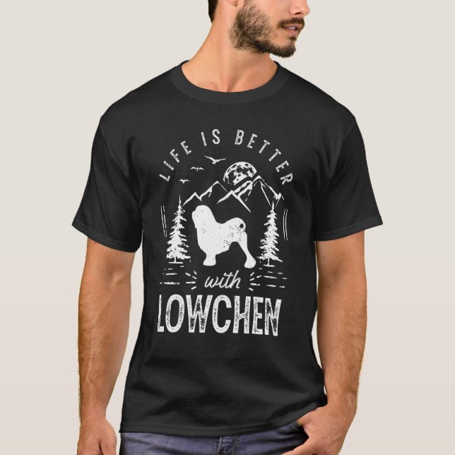 Lowchen Life Better Mom Dad Dog T-Shirt (Front)