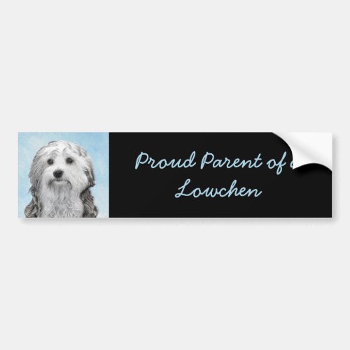 Lowchen Painting _ Cute Original Dog Art Bumper Sticker
