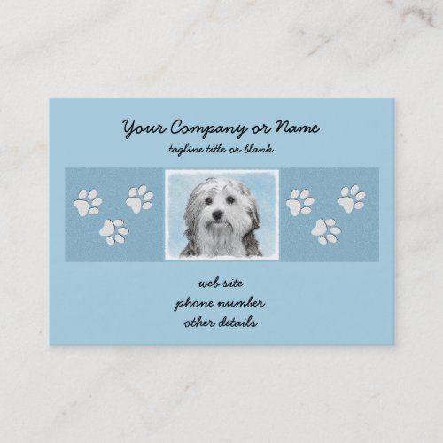 Lowchen Painting _ Cute Original Dog Art Business Card