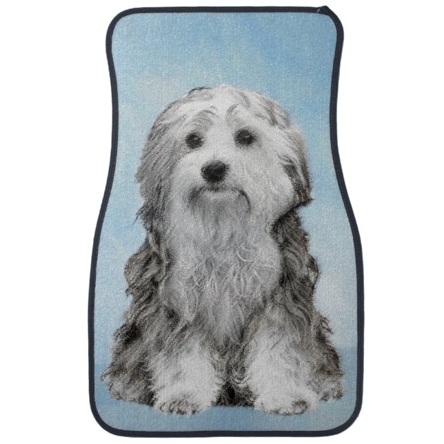 Lowchen Painting - Cute Original Dog Art Car Floor Mat (Front)