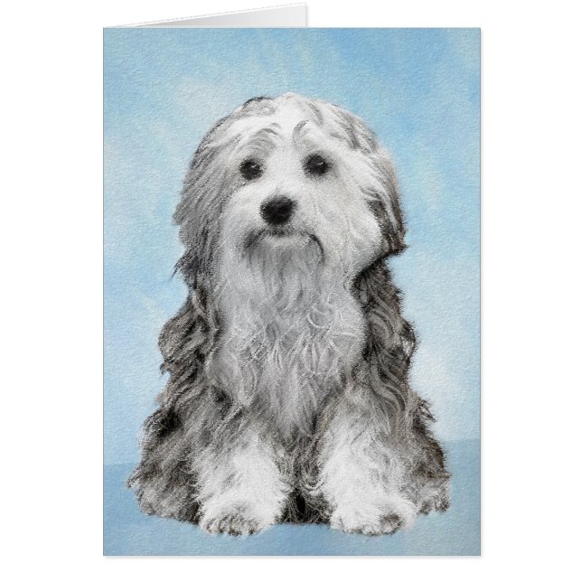 Lowchen Painting - Cute Original Dog Art Cards (Front)