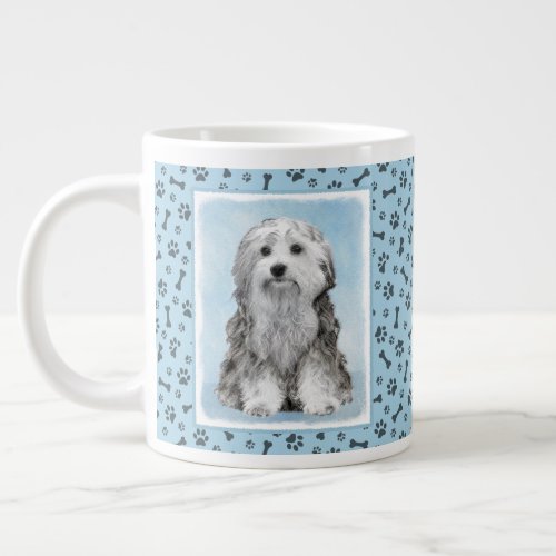 Lowchen Painting _ Cute Original Dog Art Giant Coffee Mug