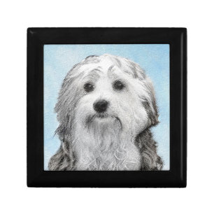 Lowchen Painting - Cute Original Dog Art Gift Box