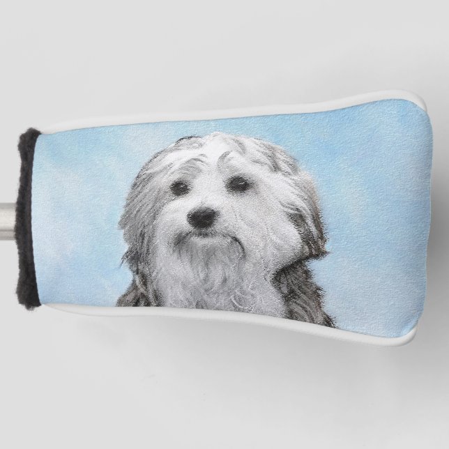 Lowchen Painting - Cute Original Dog Art Golf Head Cover (Front)