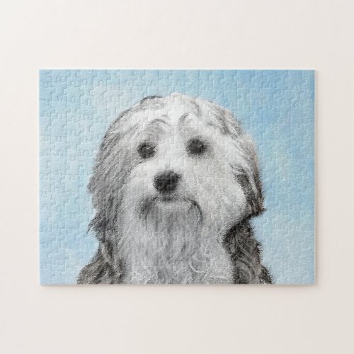 Lowchen Painting _ Cute Original Dog Art Jigsaw Puzzle