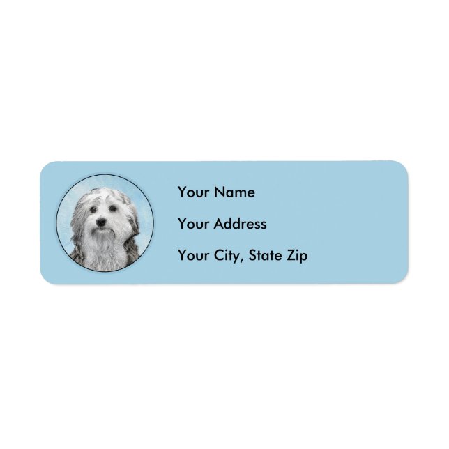 Lowchen Painting - Cute Original Dog Art Label (Front)
