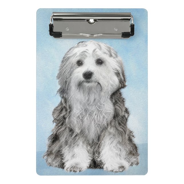 Lowchen Painting - Cute Original Dog Art Mini Clipboard (Front)
