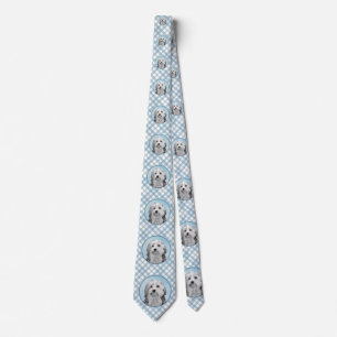 Lowchen Painting - Cute Original Dog Art Neck Tie