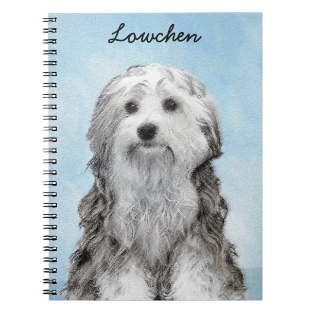 Lowchen Painting - Cute Original Dog Art Notebook (Front)