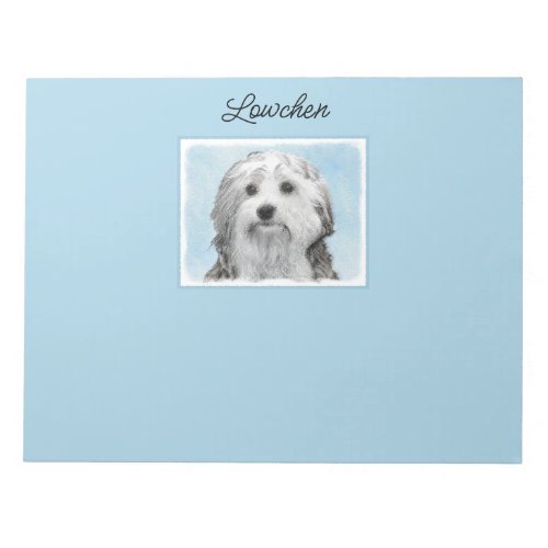 Lowchen Painting _ Cute Original Dog Art Notepad