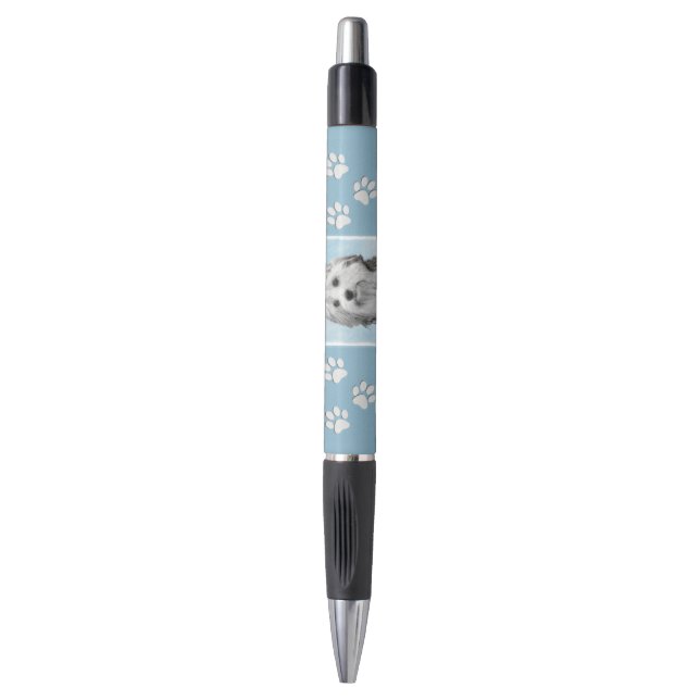 Lowchen Painting - Cute Original Dog Art Pen (Front Vertical)