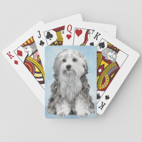 Lowchen Painting _ Cute Original Dog Art Playing Cards