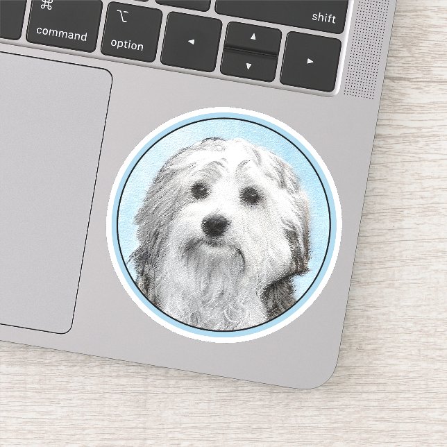 Lowchen Painting - Cute Original Dog Art Sticker (Detail)