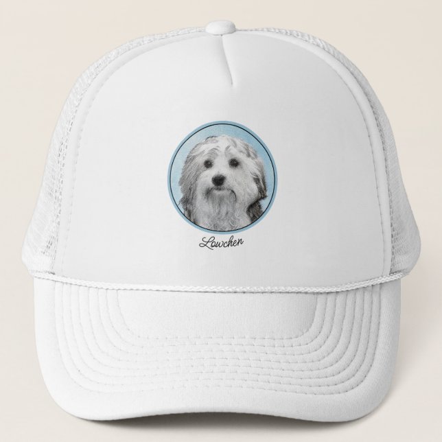 Lowchen Painting - Cute Original Dog Art Trucker Hat (Front)