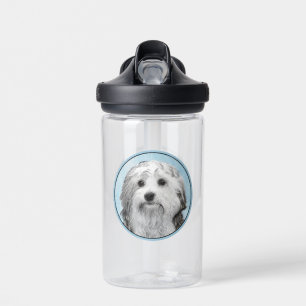 Lowchen Painting - Cute Original Dog Art Water Bottle