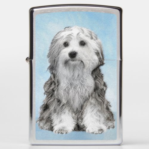 Lowchen Painting _ Cute Original Dog Art Zippo Lighter