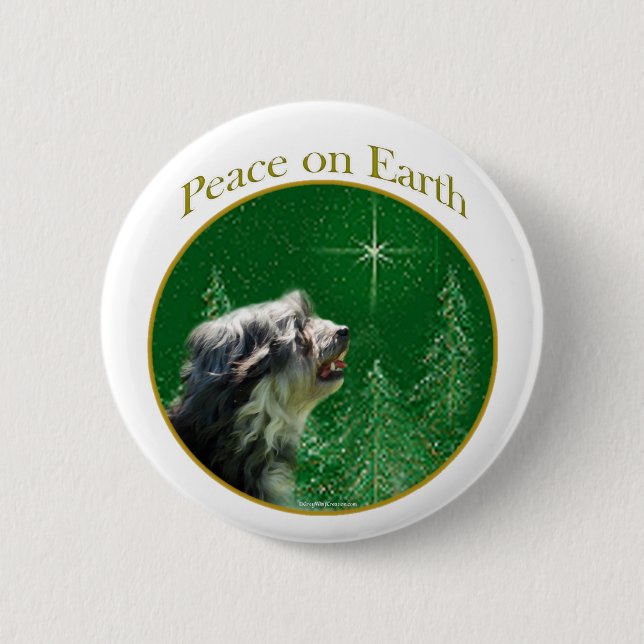 Lowchen Peace Pinback Button (Front)