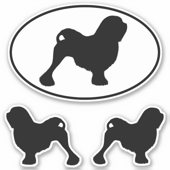 Lowchen Silhouettes Dog Breed Vinyl Sticker Set (Front)