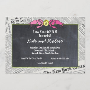 Lowcountry Boil Newsprint Invitation