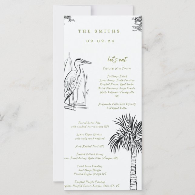 Lowcountry Southern Illustrated Menu  (Front)