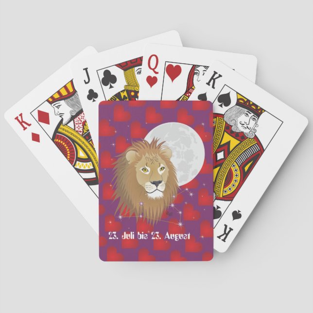 Löwe 23. Juli bis 22. August Kartenspiel Poker Cards (Back)