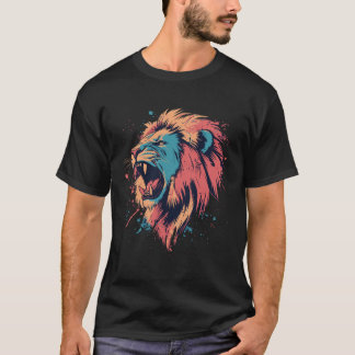 Löwe Farbenfreuh Splash Kunst Tierdesign T-Shirt