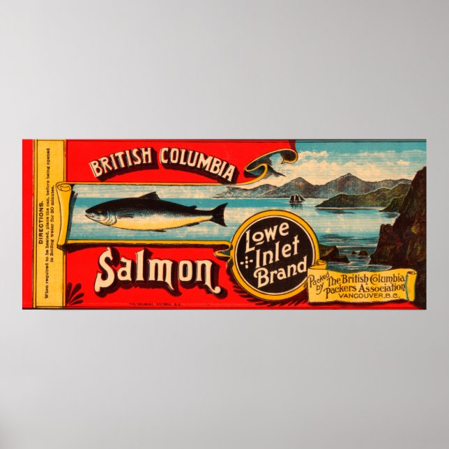 Lowe Inlet Brand Salmon Label Poster (Front)
