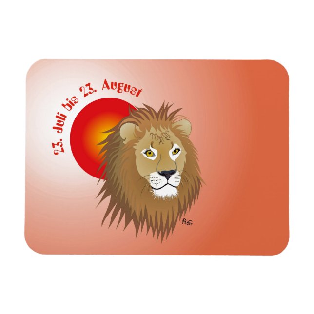 Löwe - Sternzeichen Premium Flexi Magnet (Horizontal)