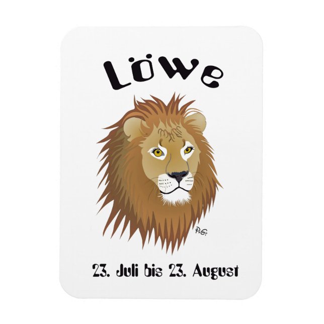 Löwe - Sternzeichen Premium Flexi Magnet (Vertical)