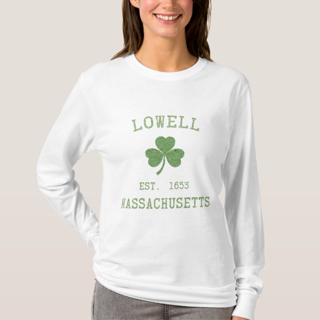 Lowell MA Womens Hoodie Shirt (Front)