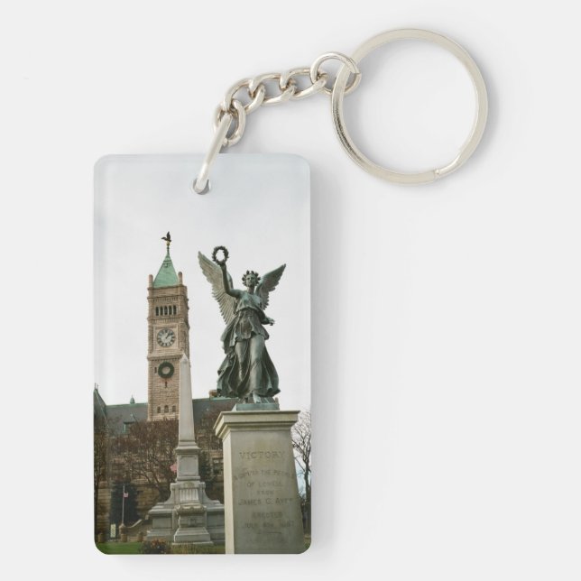 LOWELL MASSACHUSETTS CITY HALL KEY CHAIN (Back)