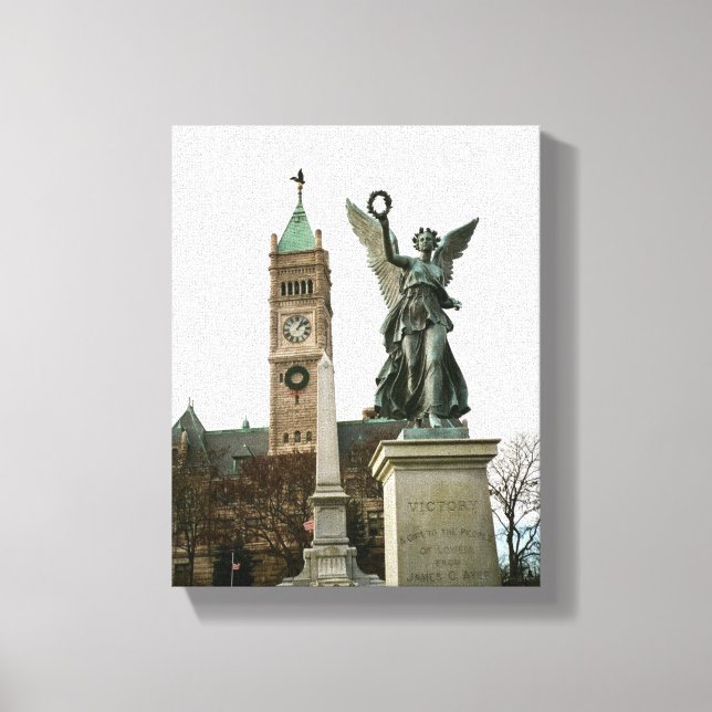 LOWELL MASSACHUSETTS CITY HALL WRAPPED CANVAS PRINT (Front)