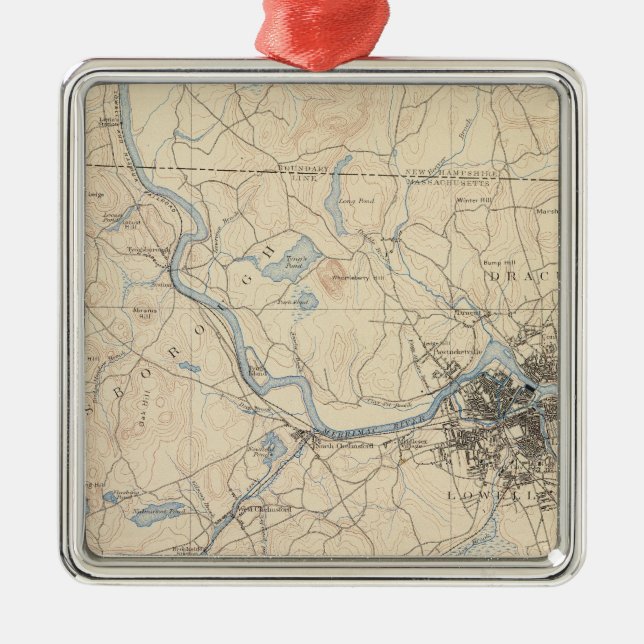 Lowell, Massachusetts Metal Ornament (Front)