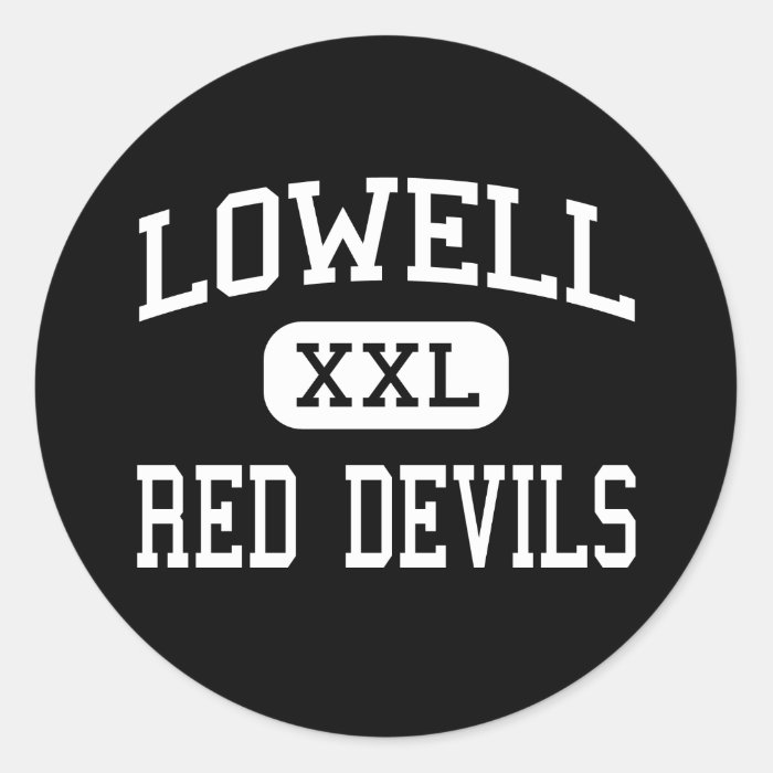 Lowell   Red Devils   High School   Lowell Oregon Round Sticker