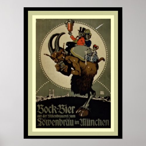 Lowenbrau Bock Beer Ad Poster  12 x 16