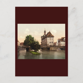 Lower bridge and city hall Bamberg Bavaria Postcard