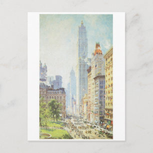 Lower Broadway in Wartime circa 1917 Postcard