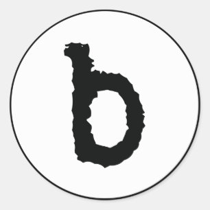 lower case b classic round sticker