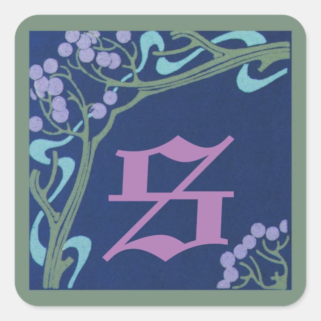 Lower Case Letter s Art Nouveau Stickers by Janz (Front)