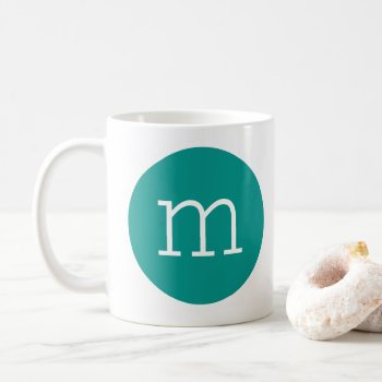 Lower Case Monogram With Circle - Pink And Teal Coffee Mug by GotchaShop at Zazzle