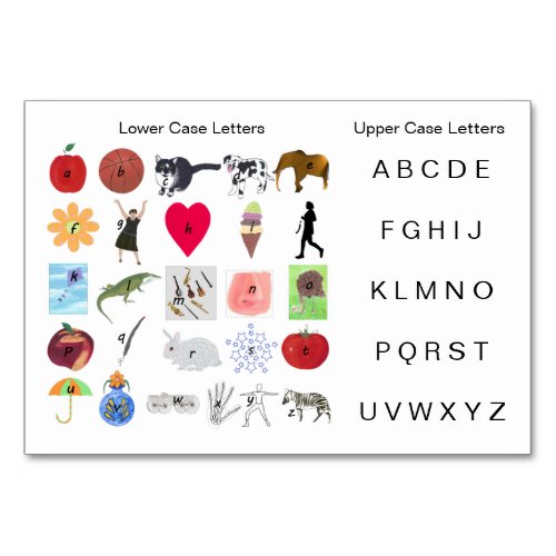 Lower Case to Upper Case Alphabet Picture Card