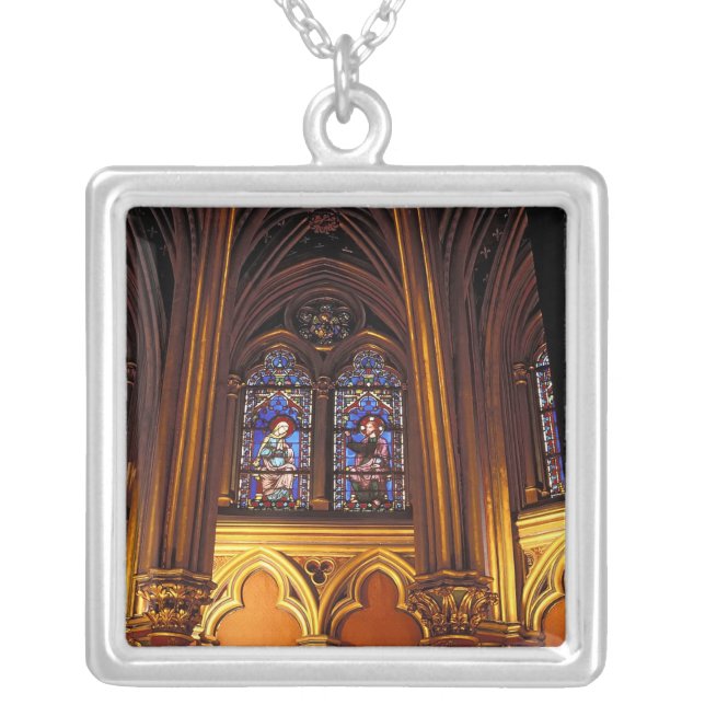 Lower chapel of La Sainte-Chapelle, Paris, 2 Silver Plated Necklace (Front)