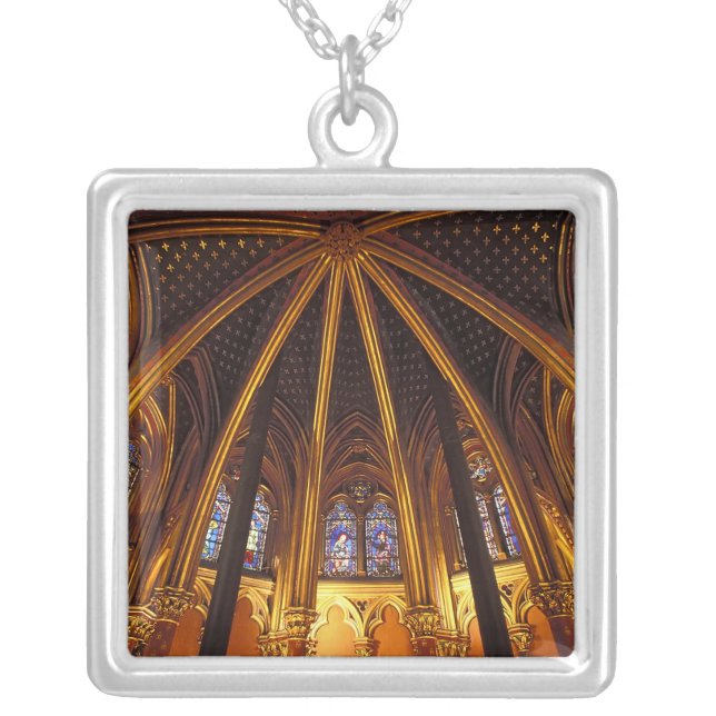Lower chapel of La Sainte-Chapelle, Paris, Silver Plated Necklace (Front)