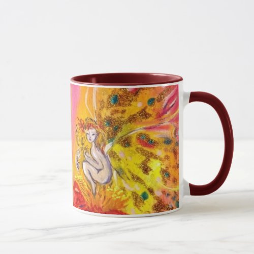 LOWER FAIRIES OF DAWN Fantasy Watercolor Mug