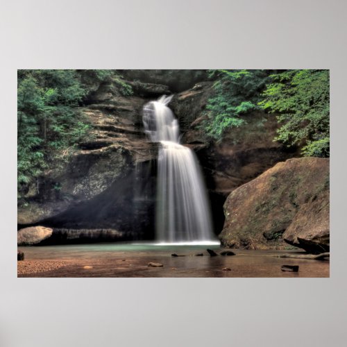 Lower Falls Old Mans Cave Hocking Hills Ohio Poster