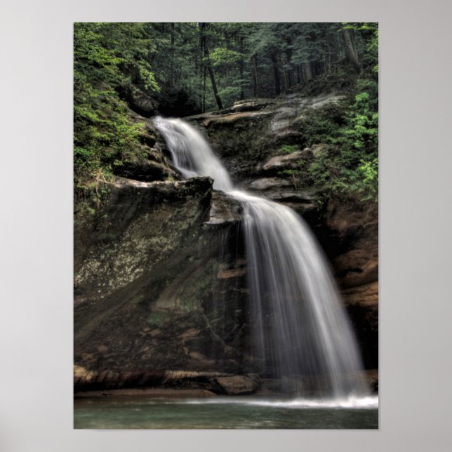 Lower Falls, Old Man's Cave, Hocking Hills, Ohio Poster (Front)