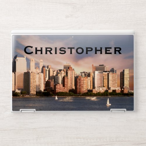 Lower Manhattan New York City Skyline NYC and Name HP Laptop Skin