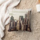Lower Manhattan Skyline - View from Midtown Throw Pillow (Blanket)