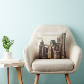 Lower Manhattan Skyline - View from Midtown Throw Pillow (Chair)