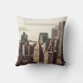 Lower Manhattan Skyline - View from Midtown Throw Pillow (Back)